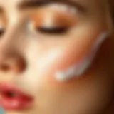 Close-up of tonic application on skin