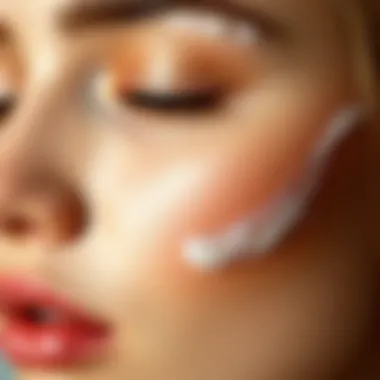 Close-up of tonic application on skin