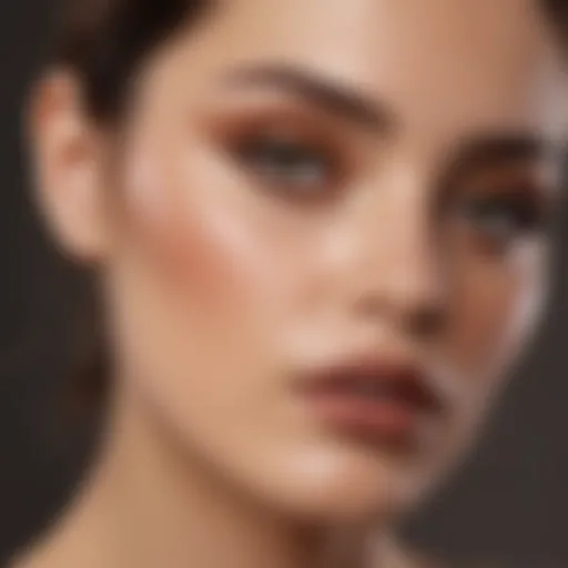 Elegant earth-toned eye makeup look on a model