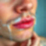 A close-up view of a freshly shaved skin showing irritation