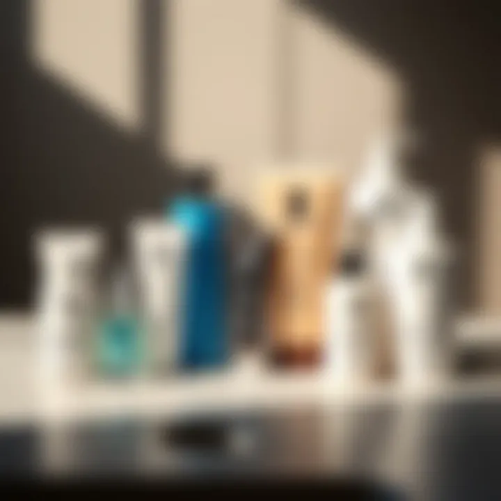 An array of skincare products suitable for post-shaving care