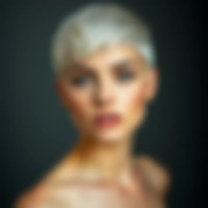 Textured pixie cut enhancing features of a triangular face