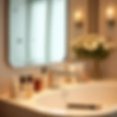 A serene bathroom setting with grooming tools arranged neatly