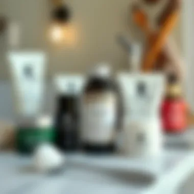 Detailed shot of skin care products suitable for pre-shaving preparation