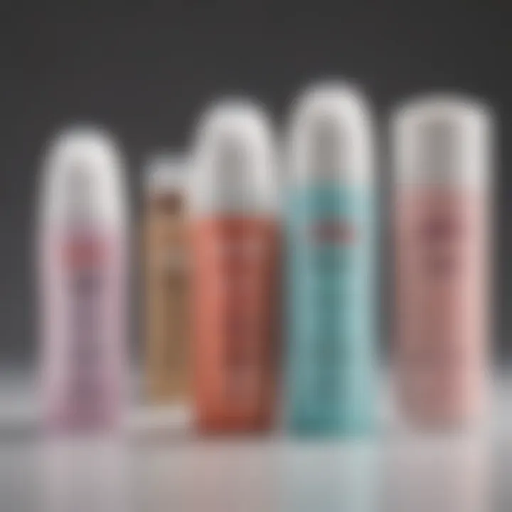 Display of various aluminum-free roll-on deodorant options