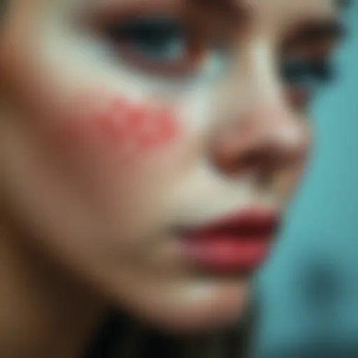 Close-up view of freckles on skin